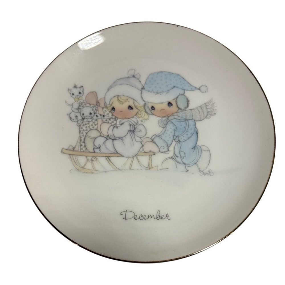 Precious Moments Collector Plate 1983 December By Jonathan & David Enesco Japan